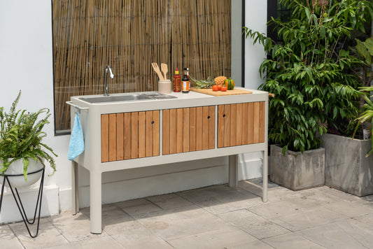 WAS $2499. NOW $1499 BRAND NEW Kitchen White Made of Die-cast Aluminum, Ideal Set for Outdoor