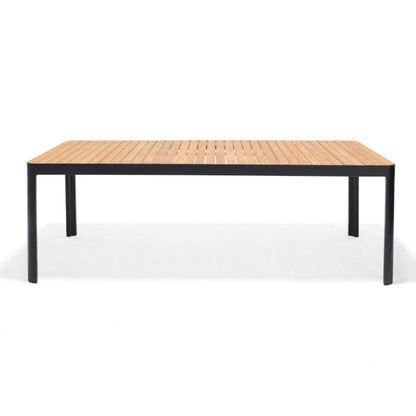 Portals Duraboard Light Teak Wood Black Table