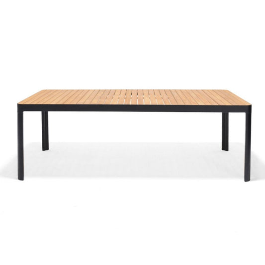 Portals Duraboard Light Teak Wood Black Table