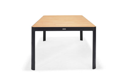 Portals Duraboard Light Teak Wood Black Table