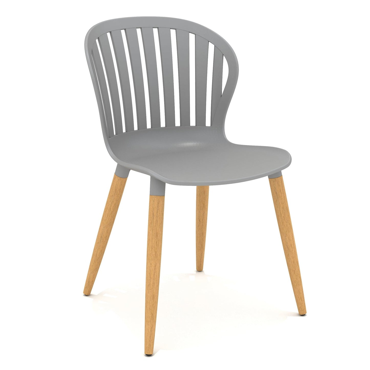 Cannes Duraboard & 100% FSC Teak Finish Wood White Side Chair