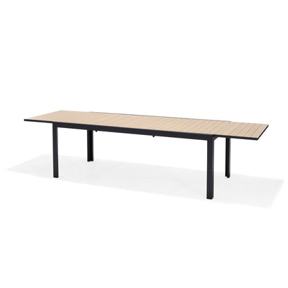 Riera Extendable Die-Cast Aluminum  Rectangular Dark Table