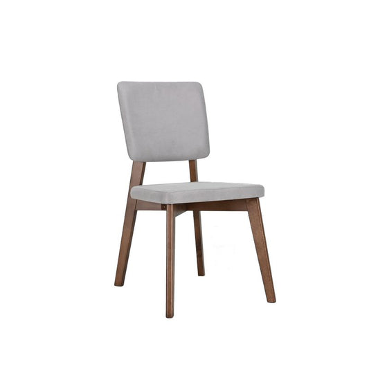 Lago Side Chair Color Walnut Fabric Light Grey