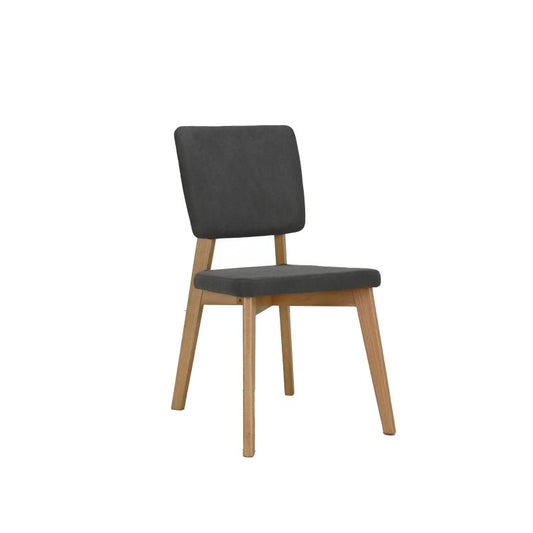 Lago Side Chair Color Oak Fabric Dark Grey