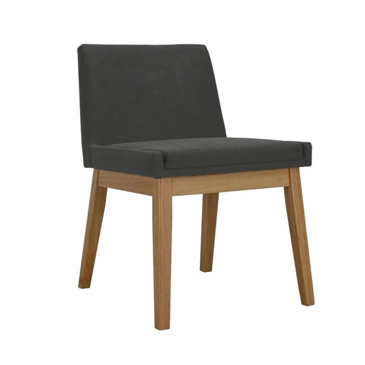 Adel Side Chair Color Oak Fabric Dark Grey