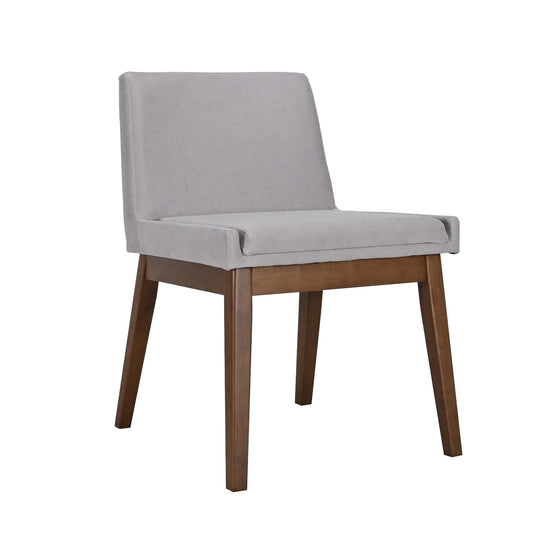 Adel Side Chair Color Walnut Fabric Light Grey
