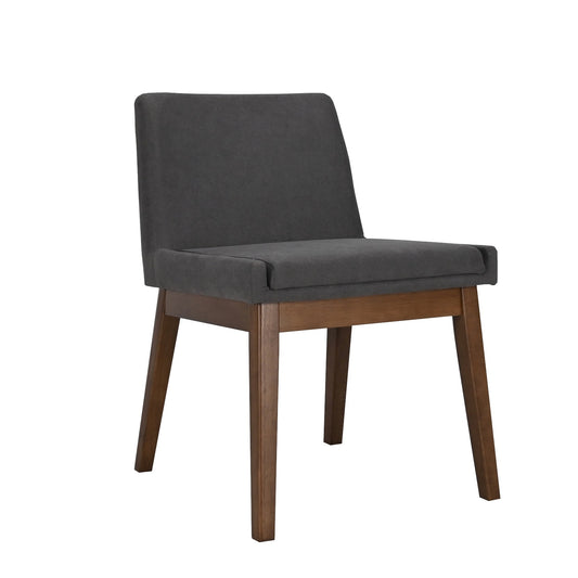 Adel Side Chair Color Walnut Fabric Dark Grey