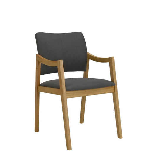 Lesson Armchair color Oak Fabric Dark Grey
