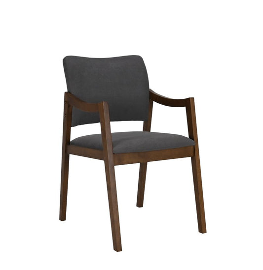 Lesson Armchair color Walnut Fabric Dark Grey