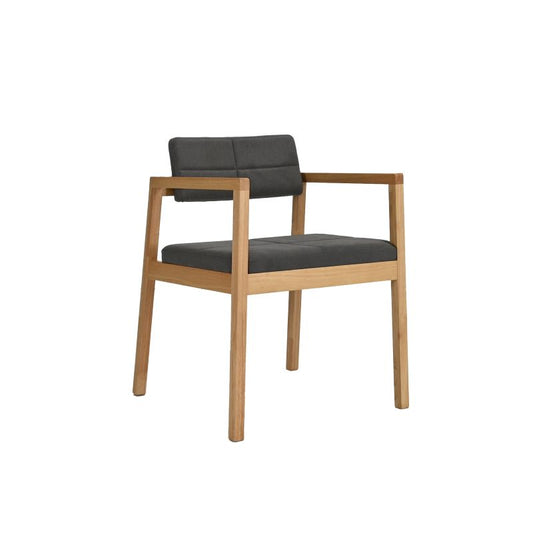 Gin Armchair Color OAK Fabric Dark Grey