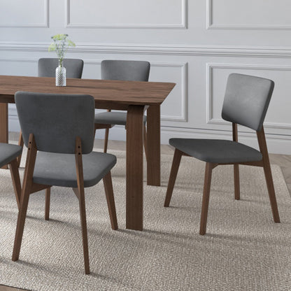 Lago Side Chair Color Walnut Fabric Dark Grey
