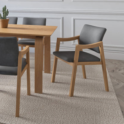 Lesson Armchair color Oak Fabric Dark Grey