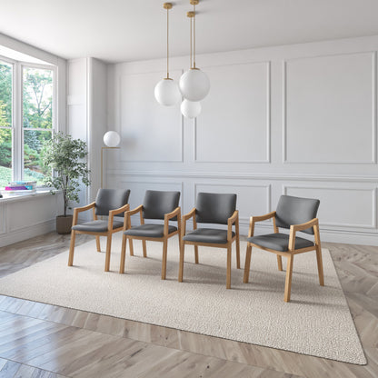 Lesson Armchair color Oak Fabric Dark Grey