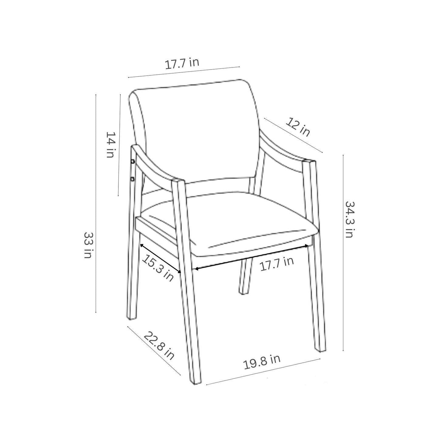 Lesson Armchair color Walnut Fabric Dark Grey