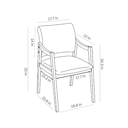 Lesson Armchair color Walnut Fabric Dark Grey