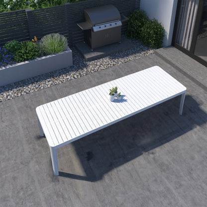 11 Piece Rectangular Dining Set With Stackable Chairs, Made of Die-Cast Aluminum Furniture Set For Outdoor And Patio