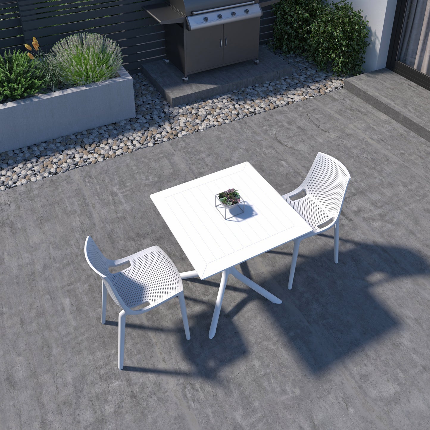 Napoles Square Resin Dining White Table