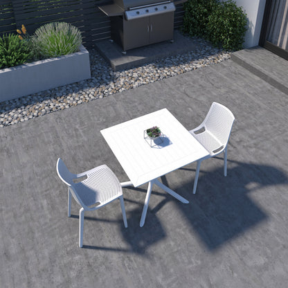 Napoles Square Resin Dining White Table