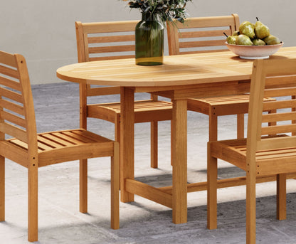 Milano 100% Teak Finish Solid Hardwood Extendable Rectangular Dining Table