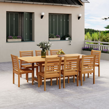 Grand Milano 100% Teak Finish Solid Hardwood Extendable Rectangular Dining Table