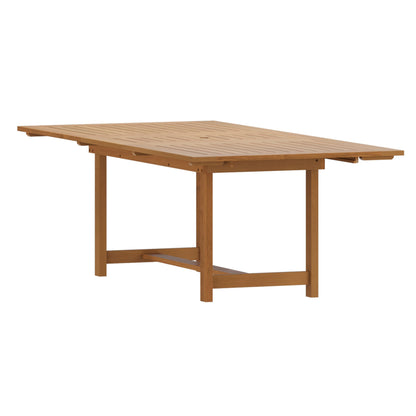 Grand Milano 100% Teak Finish Solid Hardwood Extendable Rectangular Dining Table