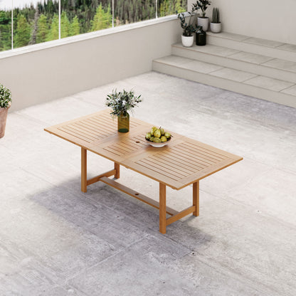 Grand Milano 100% Teak Finish Solid Hardwood Extendable Rectangular Dining Table