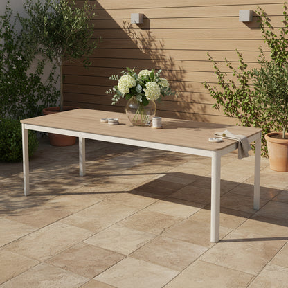 9 Piece Rectangular Dining Set With Stackable Chairs, Made of Die-Cast Aluminum & Duraboard Furniture Set For Outdoor And Patio