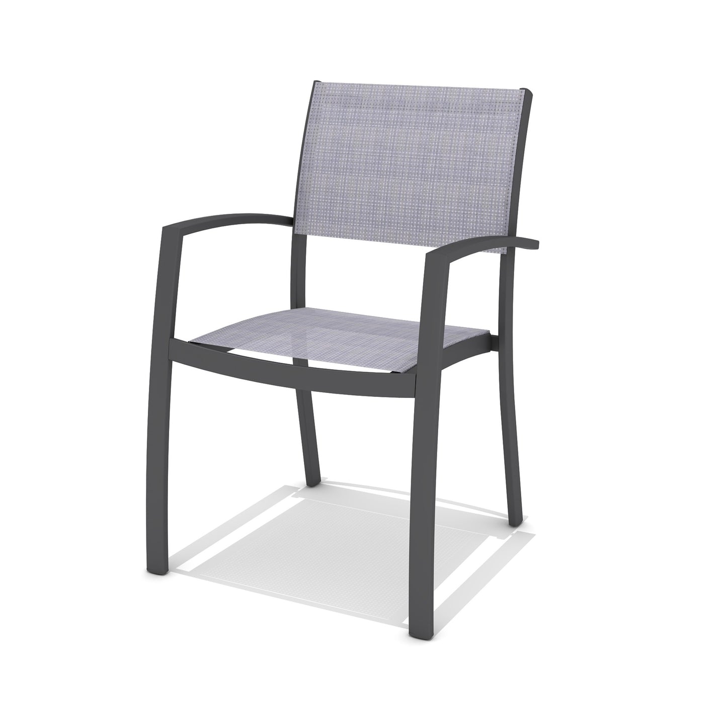 Solana Aluminum Stacking Grey Armchair