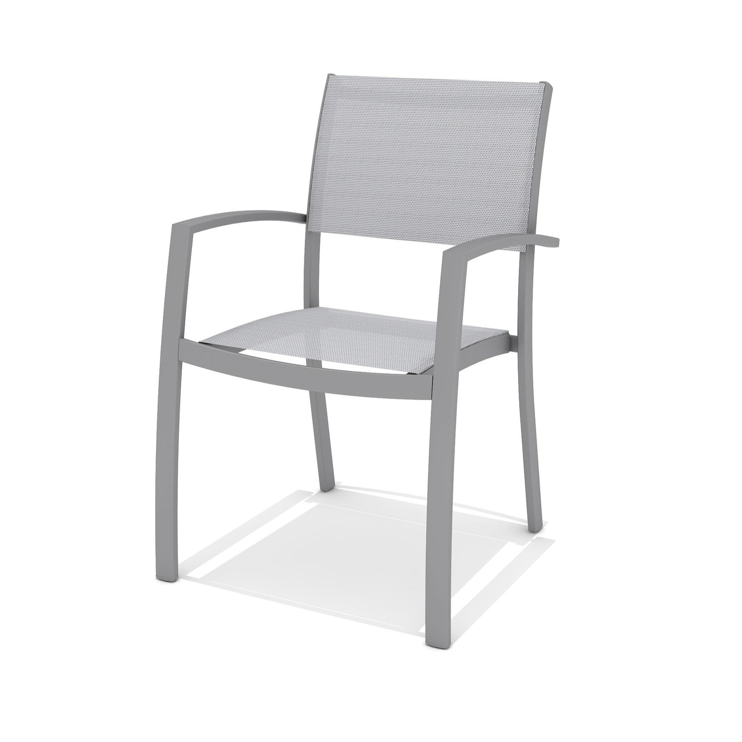 Solana Aluminum Stacking Light Grey Armchair