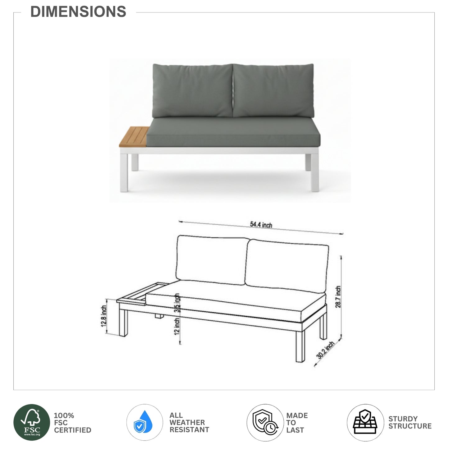 Hydra 3 Pieces Sofa Seating Set