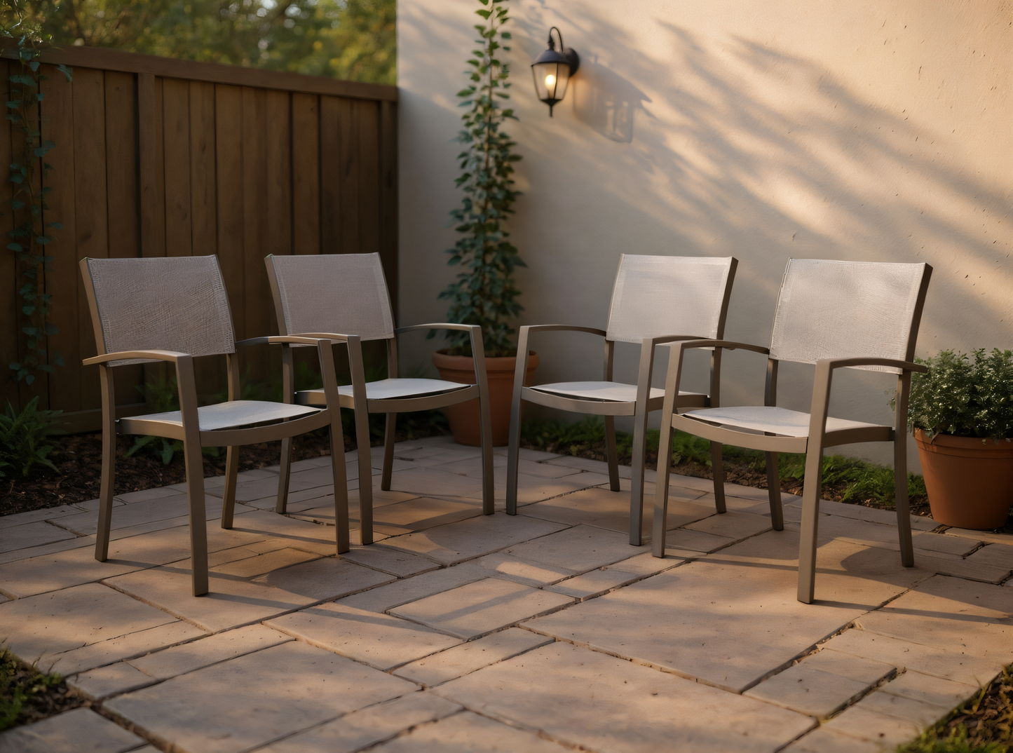 9 Piece Rectangular Extendable With Stackable Chairs Dining Set, Made of Die Cast Aluminum, Furniture Set For Outdoor And Patio