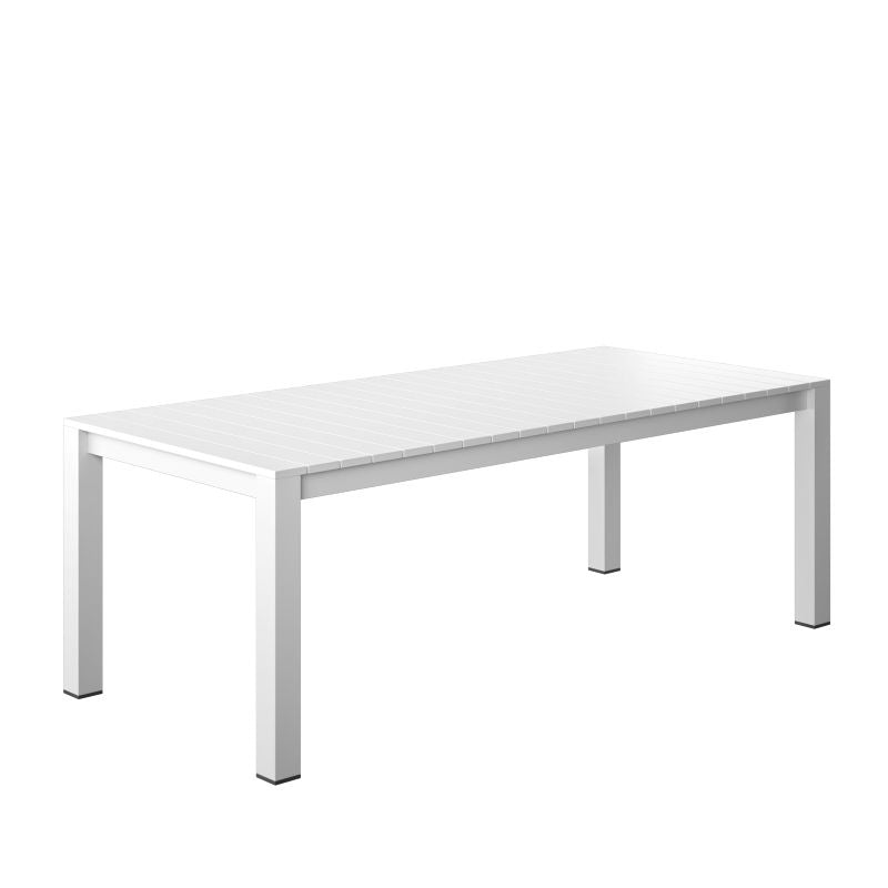 California Aluminum Rectangular White Dining Table