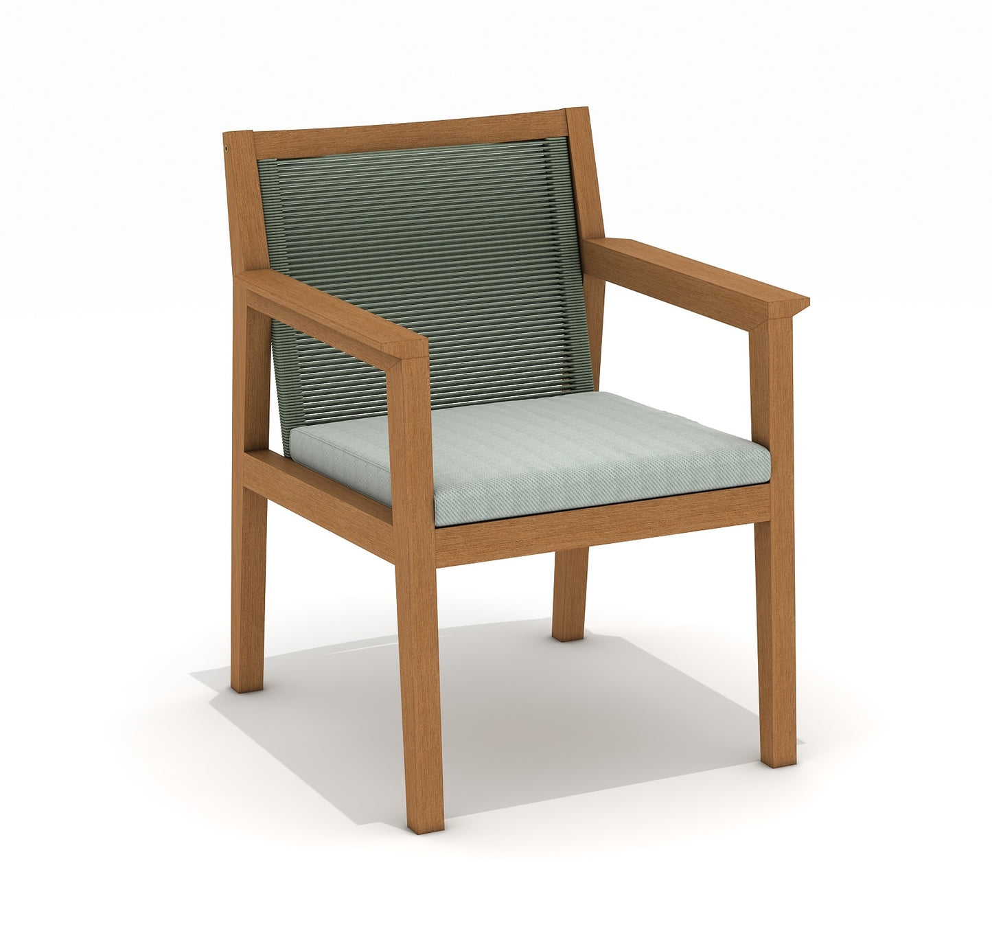 Agate Green Rope & Teak 100% FSC Certified Solid Wood Dining Arm Chair
