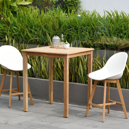 Ares 100% FSC Solid Teak Wood Square Bar Table