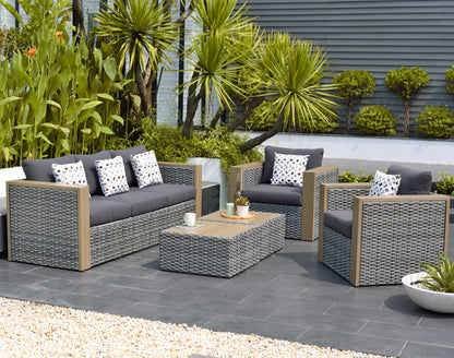 WAS $2299 NOW $1199 *BRAND NEW* Cebu 5 Piece Synthetic Wicker With Cushions Seating Set