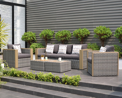WAS $2299 NOW $1199 *BRAND NEW* Cebu 5 Piece Synthetic Wicker With Cushions Seating Set
