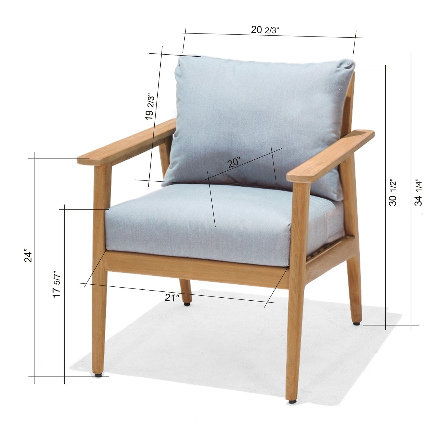 Eve 100% FSC Certified Teak Wood With Olefin Cushions Seating Set