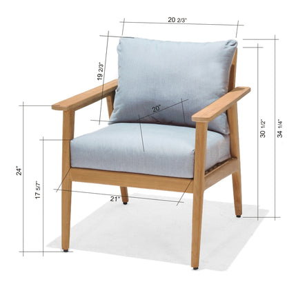 Eve 100% FSC Certified Teak Wood With Olefin Cushions Seating Set