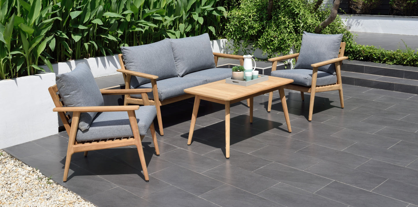 Eve 100% FSC Certified Teak Wood With Olefin Cushions Seating Set