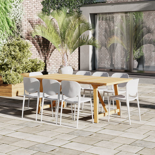 WAS $1399 NEW $799 BRAND NEW 9 Pieces Dining Set With Chairs And FSC Teak Solid Wood Dining Table - Ideal Furniture Set For Outdoor