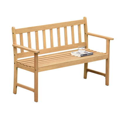 Lamu 100% Certified Light Oak Finish Wood Two Seater Bench