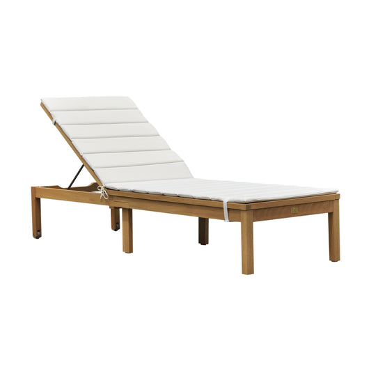 Louisiana KD Hardwood Lounger With White Cushion