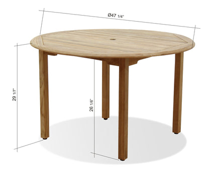 WAS $1699 NOW $899 Open Box (never used) Maliana Round Table 100% FSC Certified Teak Wood Dinning Set