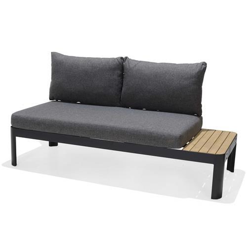 Portals Aluminum And Teak 100% FSC seater Black sofa