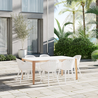 WAS $1699 NOW $899 OPEN BOX (never used) Inch 170 Solidwood 100% FSC; Die-Cast Aluminum 7 Piece Dining set