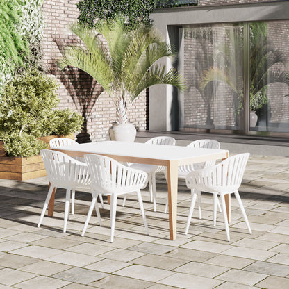 WAS $1699 NOW $899 OPEN BOX (never used) Inch 170 Solidwood 100% FSC; Die-Cast Aluminum 7 Piece Dining set