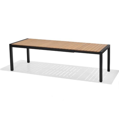 Malo Extendable Die-Cast Aluminum & FSC Solid Wood Rectangular Dark Table