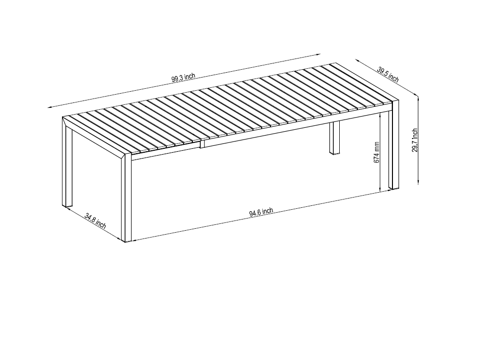 9 Piece Rectangular Dining Set With Stackable Chairs, Made of Die-Cast Aluminum & FSC Wood, Furniture Set For Outdoor And Patio