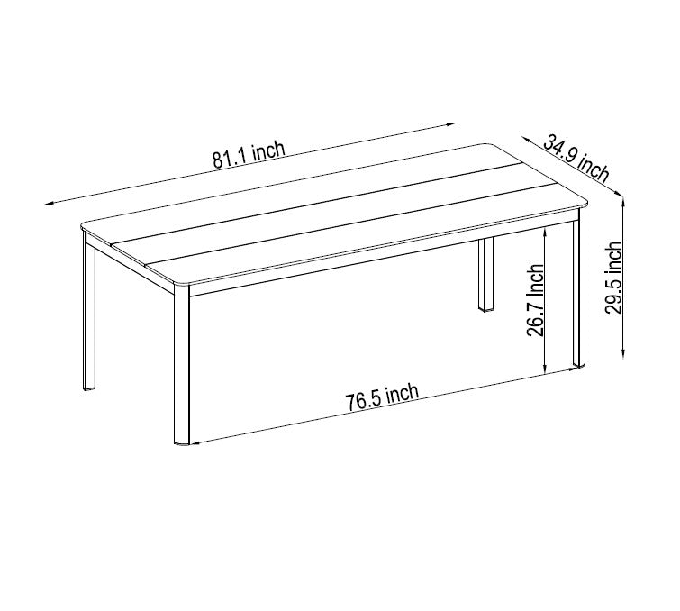 Berlin Aluminum & Duraboard Rectangular CSNM Table 81"