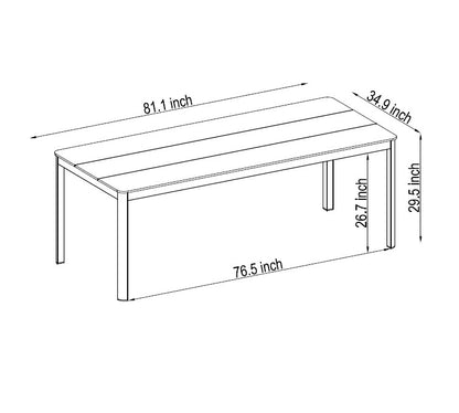 Berlin Aluminum & Duraboard Rectangular CSNM Table 81"